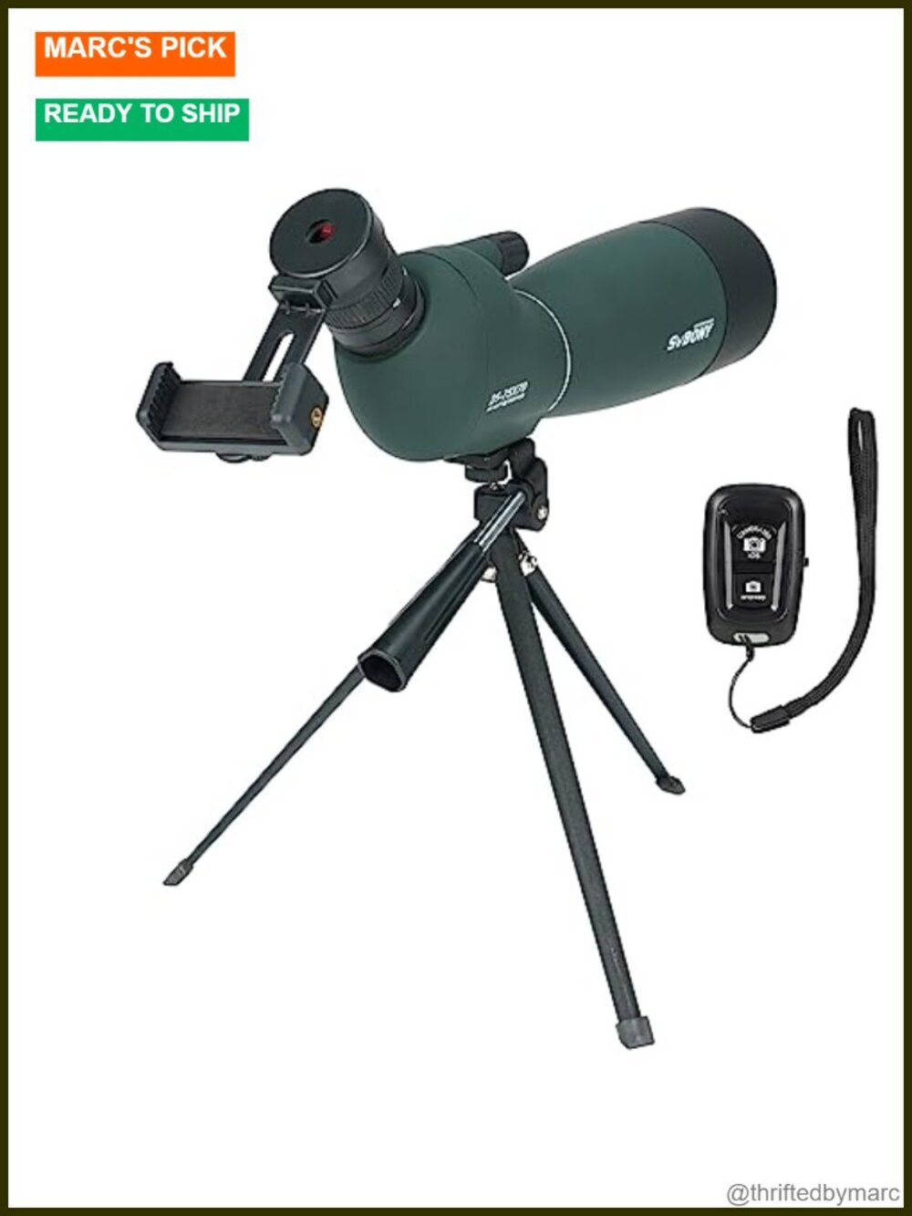 SVBONY SV28 Plus 25-75x70mm Spotting Scope with Tripod and Phone Adapter
